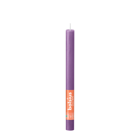 Bougie de dîner Bolsius violet clair rustique | 9 pièces