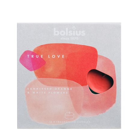 Bolsius bougies chauffe-plat parfumées true love 18 pièces