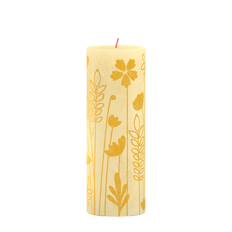 Bolsius bougie pilier rustique silhouette édition ensoleillée jaune beurre 190 68mm