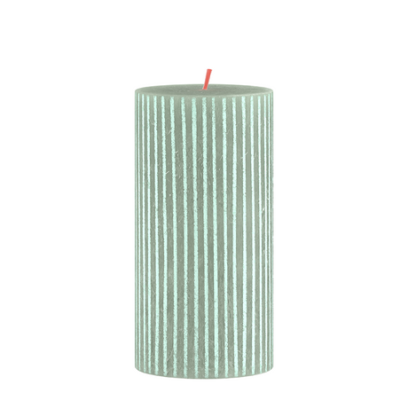 Bougie pilier Bolsius silhouette vert jade avec imprimé 13x6,8 cm