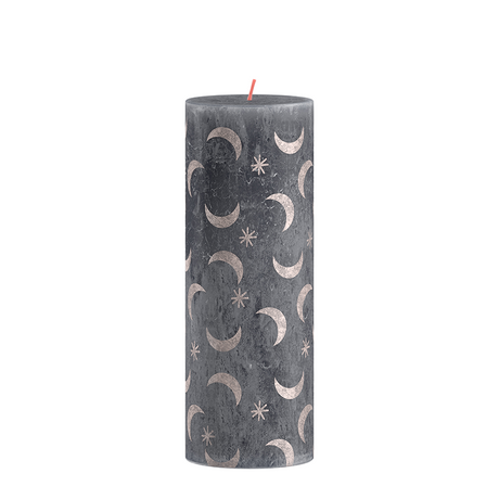 Bougie pilier silhouette Bolsius avec imprimé 19x6,8 cm bleu ardoise
