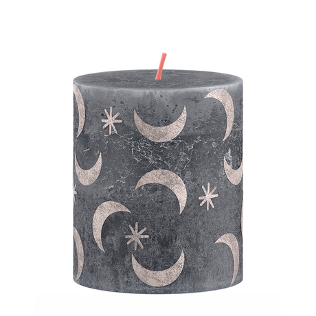 Bougie pilier rustique Bolsius silhouette édition hiver bleu état 80 68mm
