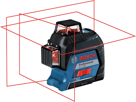 Laser ligne Bosch GLL 3-80 4 piles AA + plaque cible + étui