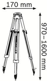 Accessoires Bosch bt 160 trépied professionnel | pliable - 0601091200