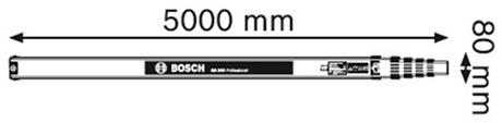 Accessoires Bosch toise à mesurer gr 500 professionnelle | bâton de mesure laser de construction - 0601094300