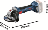 Bosch blue gws 18v-7 meuleuse d'angle sans fil professionnelle 18v solo en l-boxx | sans piles ni chargeur - 06019h9002