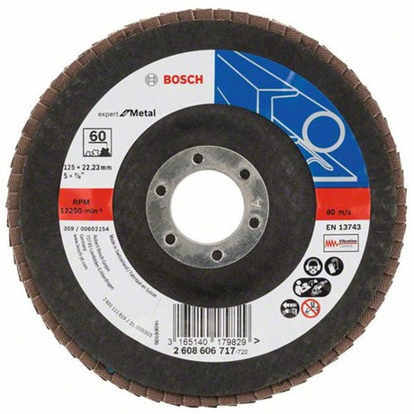 Accessoires Bosch 1 disque à lamelles 125 x551, expert pour métal coudé, k60 - 2608606717