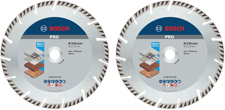 Accessoires Bosch 2 pièces disque à tronçonner diamanté standard pour universel 230 mm (pack duo) - 061599766y