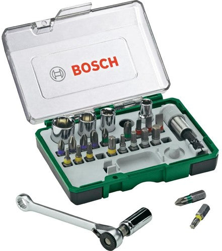 Bosch accessoires jeu de cliquet et tournevis 27 pièces - 2607017160