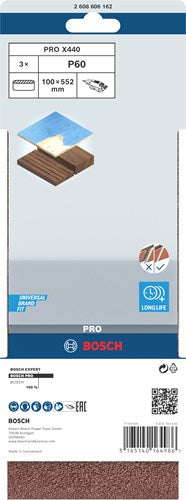 Accessoires Bosch 3 pneus 100x552 x440, idéal pour bois+peinture, k60 - 2608606162