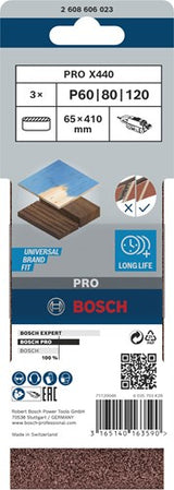 Accessoires Bosch 3 pneus 65x410 x440, idéal pour bois+peinture, set - 2608606023