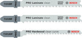 Accessoires Bosch, jeu de 3 lames de scie sauteuse t 101 bif ; t 101 ade 2pcs - 2608636429
