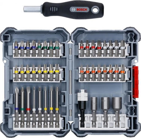 Accessoires Bosch jeu d'embouts de tournevis et douilles 44+1 pièces en cassette - 2607017692