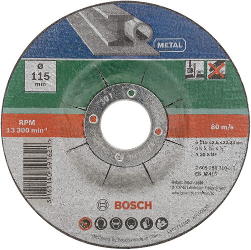 Accessoires Bosch Jeu de 5 disques à tronçonner courbés pour le métal | 115 x 2,5 mm - 2609256332