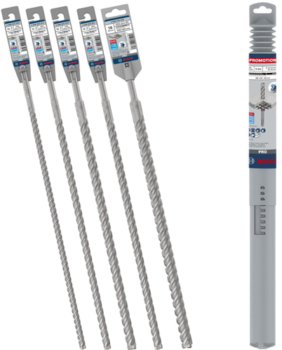 Bosch accessoires 5 pièces pro sds plus-5x jeu de forets à percussion court - 10, 12, 14, 16, 18 x 460 mm - 061599766w