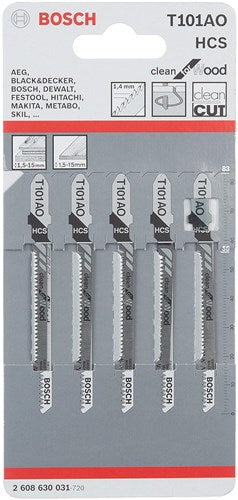 Bosch accessoires 5x clean pour lame de scie sauteuse à bois t101ao - 2608630031
