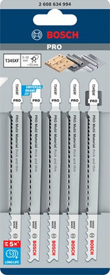 Accessoires Bosch 5x progressor pour lame de scie sauteuse bois et métal t345xf - 2608634994