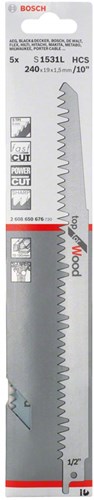 Accessoires Bosch 5x lame de scie alternative pour bois s1531l - 2608650676