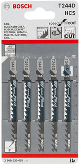 Accessoires Bosch 5x vitesse pour lame de scie sauteuse à bois t244d - 2608630058