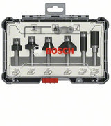 Accessoires Bosch jeu de fraises mixtes 8 pièces - diamètre de tige 6 mm - 2607017468
