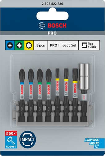 Imp Bosch Accessories Jeu d'embouts de contrôle Act 8 pièces - 2608522326 - 2608522326
