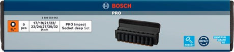 Bosch professional pro jeu de douilles à chocs longues 3 4 9 pièces - 2608003042