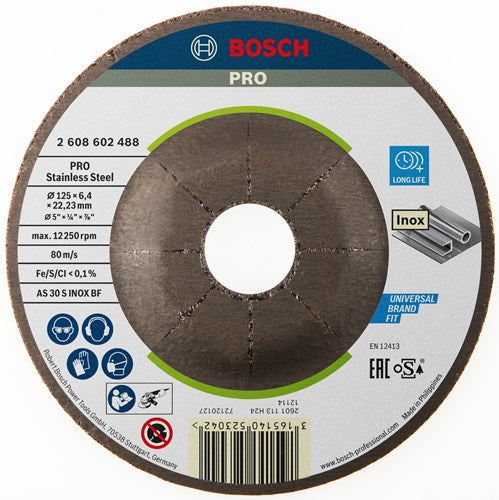 Bosch accessoires disque de meulage | acier inoxydable | 125 mm | par 1 | 2608602488 - 2608602488