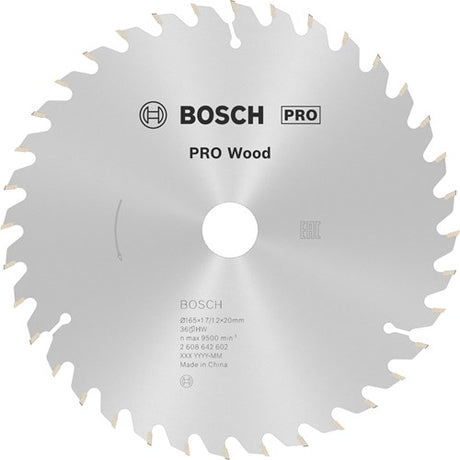 Bosch accessoires lame de scie circulaire 165x20 16x1,7 mm, 36t - 2608642602