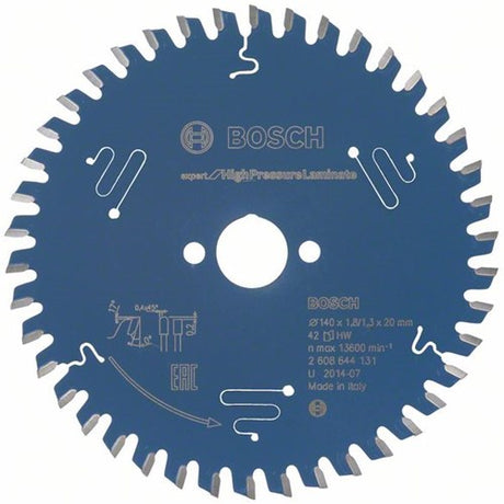 Bosch accessoires cirkelzaagblad expert for high pressure laminate 140x20x1.8 1.3x42 - 2608644131