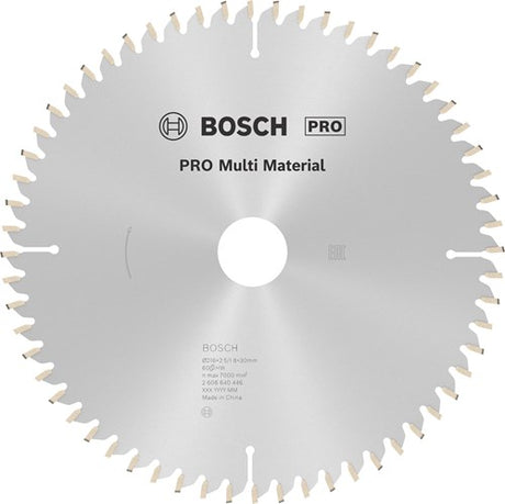 Bosch accessoires lame de scie circulaire multi-matériaux 216 x 30 x 2,5 mm, 60 1 pc - 2608640446