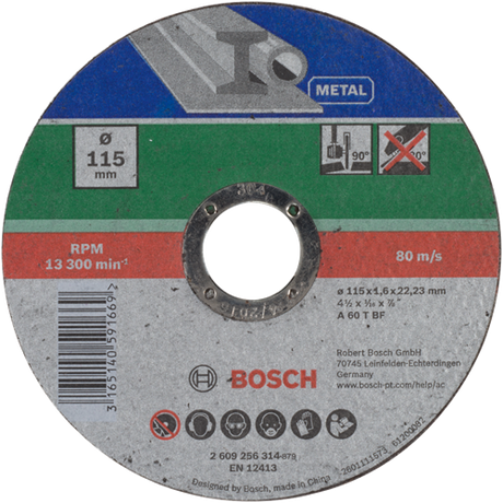 Bosch accessoires disque à tronçonner métal | 115x1,6 | à droite - 2609256314