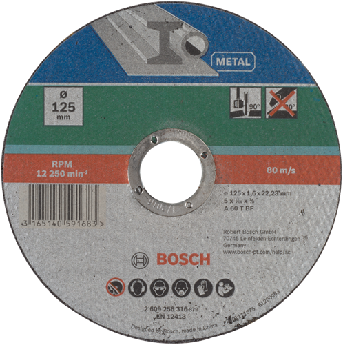 Bosch accessoires disque à tronçonner métal | 125x1,6 | à droite - 2609256316