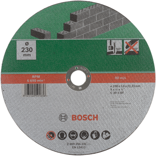 Bosch accessoires disque à tronçonner pierre, 230 x3 droit - 2609256331