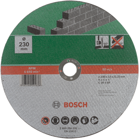 Bosch accessoires disque à tronçonner pierre, 230 x3 droit - 2609256331