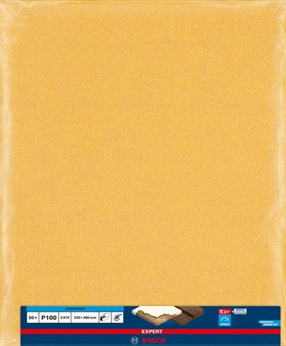 Bosch accessoires expert c470 feuille de papier de verre pour ponçage manuel 230 x 280 mm, k100 - 50 pièce(s) - 2608900960