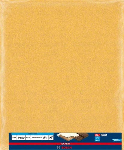 Bosch accessoires expert c470 feuille de papier de verre pour ponçage manuel 230 x 280 mm, k150 - 50 pièce(s) - 2608900962