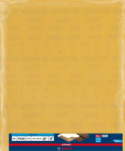 Bosch accessoires expert c470 feuille de papier de verre pour ponçage manuel 230 x 280 mm, k320 - 50 pièce(s) - 2608900966