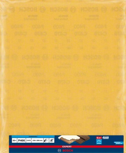 Bosch accessoires expert c470 feuille de papier de verre pour ponçage manuel 230 x 280 mm, k400 - 50 pièce(s) - 2608900967