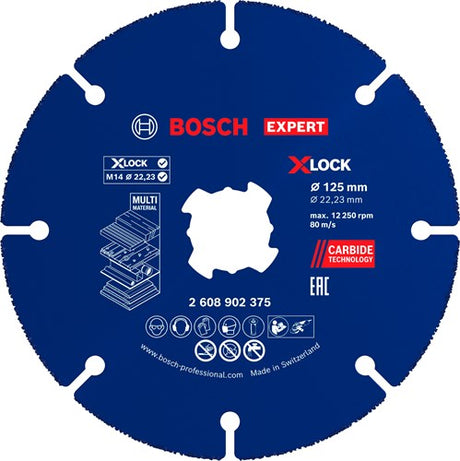 Bosch accessoires expert disque à tronçonner multi-roues en carbure x-lock 125 mm | 22,23 mm - 2608902375
