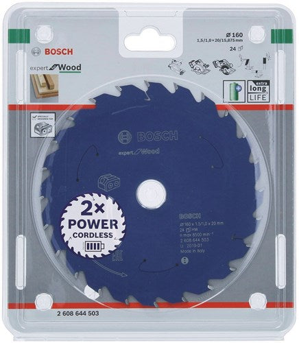Bosch accessoires expert pour bois lame de scie circulaire pour scies sans fil 160x1,5 1x20 t24 - 1 pièce(s) - 2608644503 - 2608644503