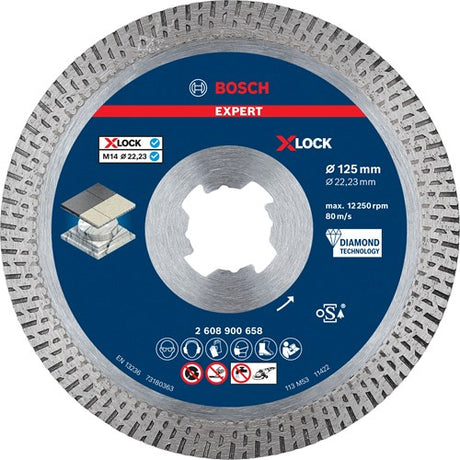 Disque à tronçonner diamanté Bosch Accessories Expert Hardceramic X-Lock 125 x 22,23 x 1,6 x 10 mm - 1 pièce(s) - 2608900658