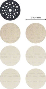 Bosch accessoires bosch accessories expert m480 2608901202 schuurnetset geperforeerd korrelgrootte 80, 80, 120, 120, 180, 180 (ø) 125 mm 7 stuk(s)