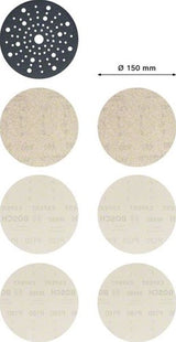 Bosch accessoires expert m480 jeu de filets de ponçage 150 mm 7 pièces - 1 pièce(s) - 2608901203