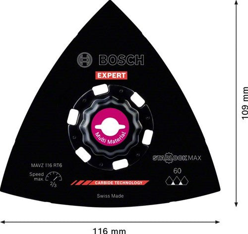 Bosch accessoires expert plateau de ponçage mavz 116 rt6 multitoolzaagblad 116 mm - 1 pièce(s) - 2608900054