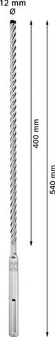 Bosch accessoires expert sds max-8x marteau perforateur 12 x 400 x 540 mm - 1 pièce(s) - 2608900202
