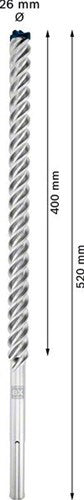 Bosch accessoires expert sds max-8x marteau perforateur 26 x 400 x 520 mm - 1 pièce(s) - 2608900246