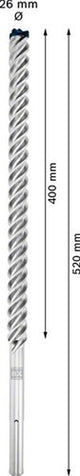 Bosch accessoires expert sds max-8x marteau perforateur 26 x 400 x 520 mm - 1 pièce(s) - 2608900246