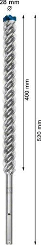 Bosch accessoires expert sds max-8x marteau perforateur 28 x 400 x 520 mm - 1 pièce(s) - 2608900248