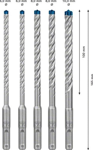 Bosch accessoires expert sds plus-7x marteau perforateur 6 6 8 8 10 mm 5 pièces - 2608900198