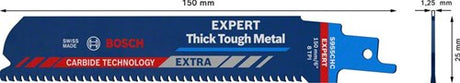 Bosch accessoires expert ‘thick tough metal’ s 955 chc reciprozaagblad 10-delig - 1 stuk(s) - 2608900367